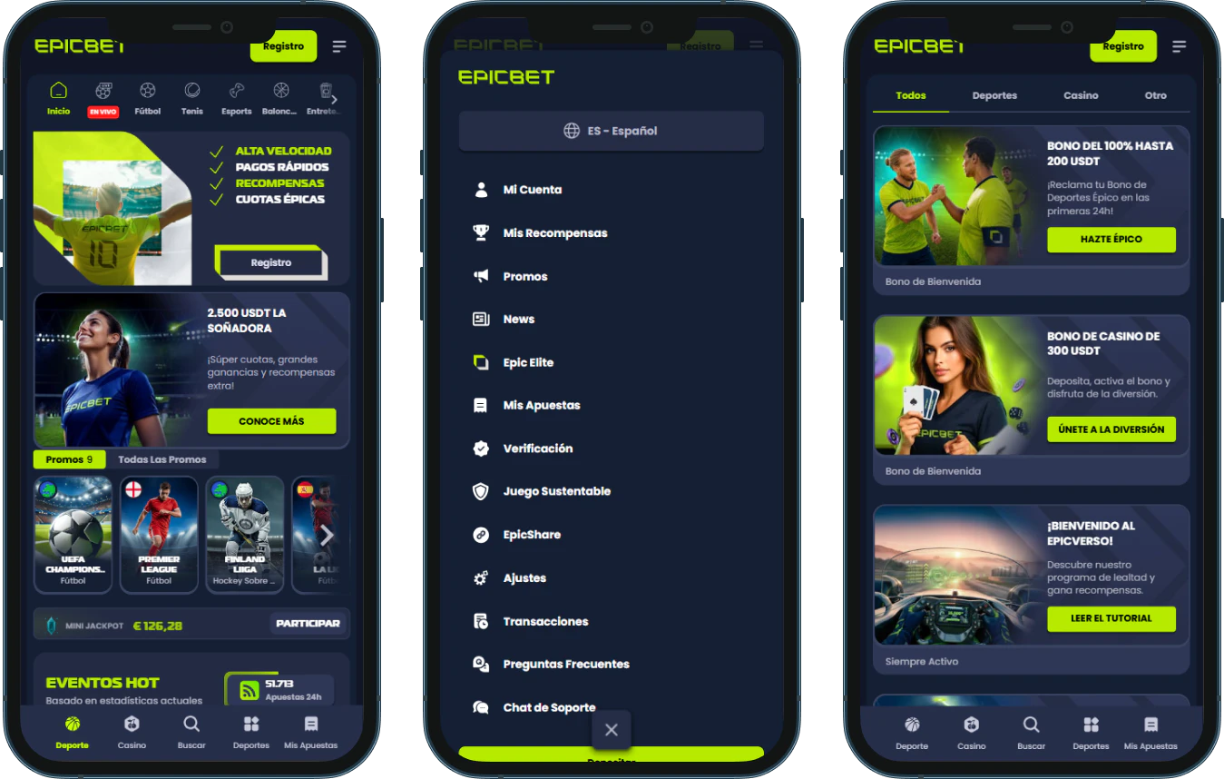 Epicbet en tu móvil